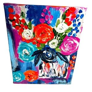 Original Artwork Abstract Blooms Impressionism 8 x 10”
